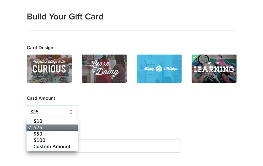 gift card from skillshare triggers zurb library gift card recognition