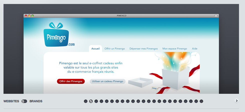 elegant slideshow web design interface with iphone style radio website slideshow